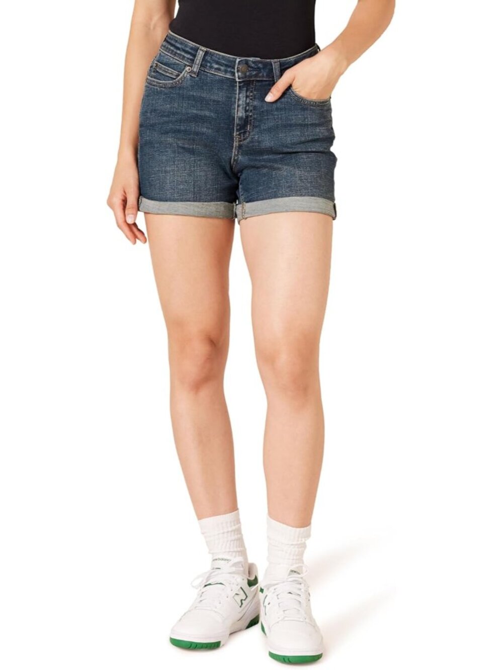 Women's Mid-Rise Stretchy Slim Fit 4" Denim Shorts